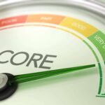 A gauge depicting a credit scoring meter, with sections labeled from "Very Bad" in red, progressing through "Poor," "Fair," "Good," and "Very Good," and ending at "Excellent" in dark green. The needle is pointing to the "Excellent" section. | COYYN