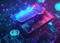 A digital illustration of a glowing wallet surrounded by floating Bitcoin symbols, set against a futuristic, neon-lit circuit board background, representing cryptocurrency and digital finance. | COYYN